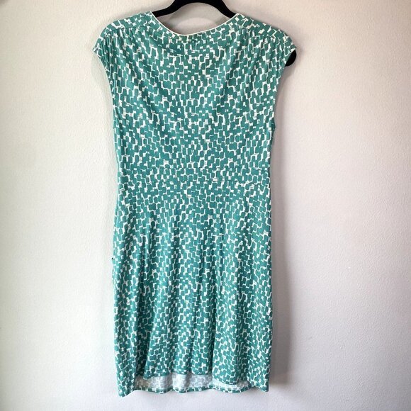 Boden Geometric Casual Weekend Dress Green 8 - Picture 7 of 10